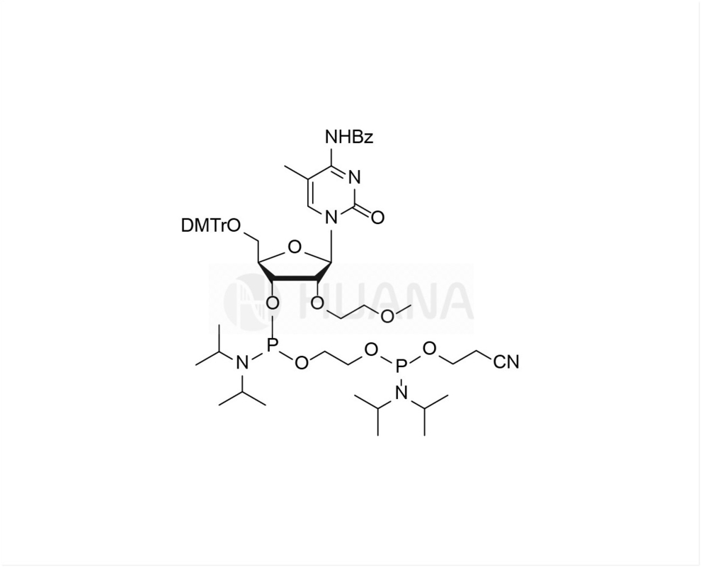 5'-O-DMT-2'-O-MOE-5-Me-rC(Bz)-3'- ((2-цианоэтокси) ((дизопропиламино) фосфорамидит) -этил-дизопропилфосфорамидит)
