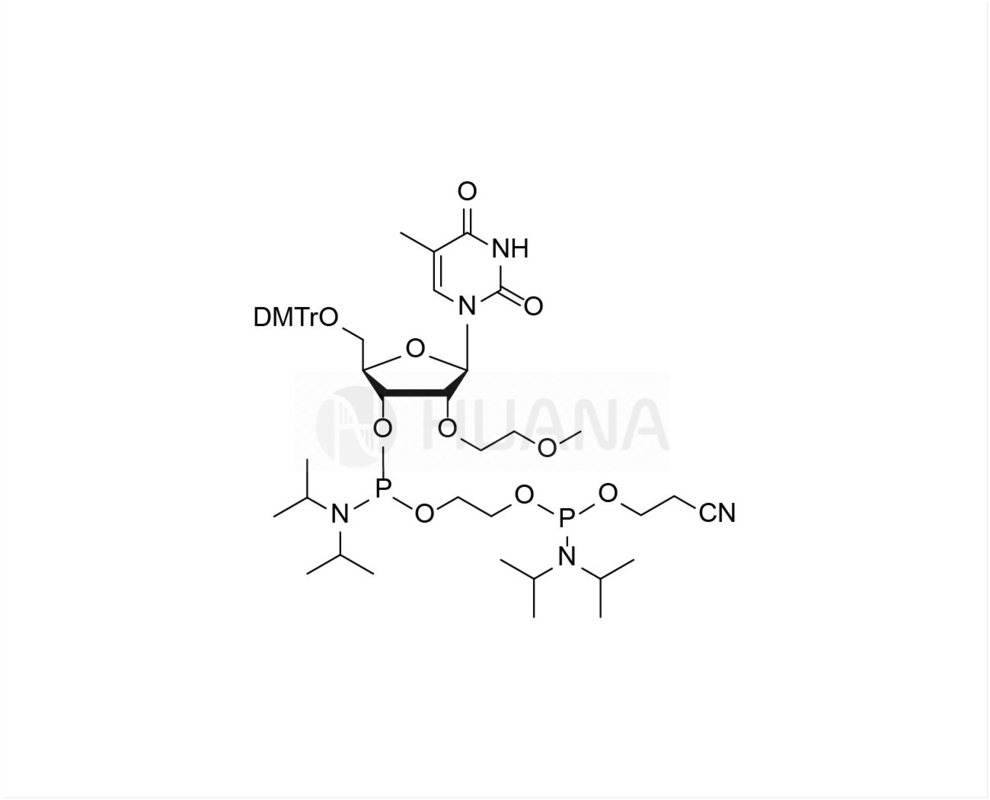 5'-O-DMT-2'-O-MOE-rT-3'- ((2-цианоэтокси) ((дизопропиламино) фосфорамидит) - этил-дизопропилфосфорамидит